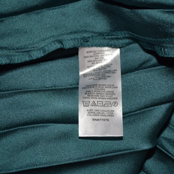 Ann Taylor Deep Teal Green Belted short sleeve Pleated Midi Dress, sz 8 - Picture 11 of 11